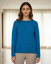 Blue Textured Winter Top