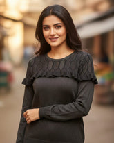 Women's Openwork Knit Sweater