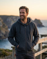 Men’s Dark Grey Full-Zip Fleece Lined Hoodie