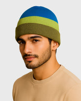 Striped Merino Wool Beanie For Men