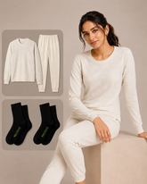 Women's 100% Merino Wool Study Abroad Bundle | Thermal Set + 2 Pairs of Socks