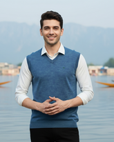 Sleeveless Merino Wool Monte Carlo V-Neck Pullover For Men