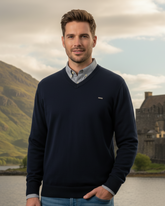 Merino Wool Monte Carlo V-Neck Pullover For Men
