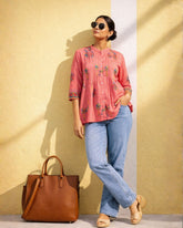 Gulabi Soda Pop Cotton Top - A trendy Gulabi Soda Pop pink cotton top for a fun and light style. Image 1