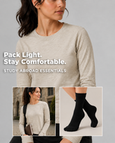 Women's Study Abroad Winter Bundle | 2 Thermal Tops + 2 Pairs of Socks