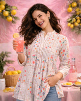 Fresh Lemonade Floral Cotton Tunic