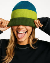 Striped Merino Wool Beanie For Women