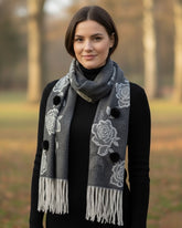 Elegant Pearl Embellished Woollen Stole For Women