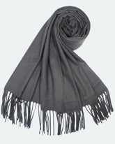 Textured Woollen Stole with Tassels For Men