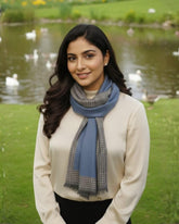 Blue Houndstooth Scarf