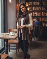 Brown Stole with Shimmer Border