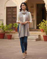 Leaf Embroidery Stole