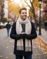 Textured Woollen Stole with Tassels For Men