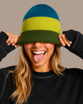 Striped Merino Wool Beanie For Women