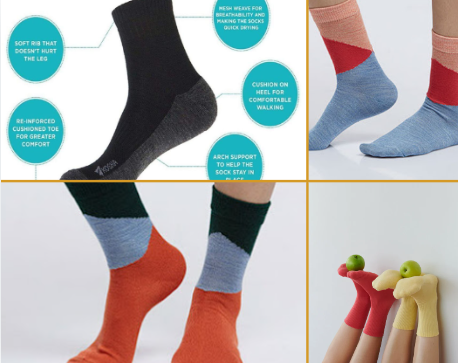 Colorful Kosha kids socks featuring fun patterns for warmth and comfort during winter play.