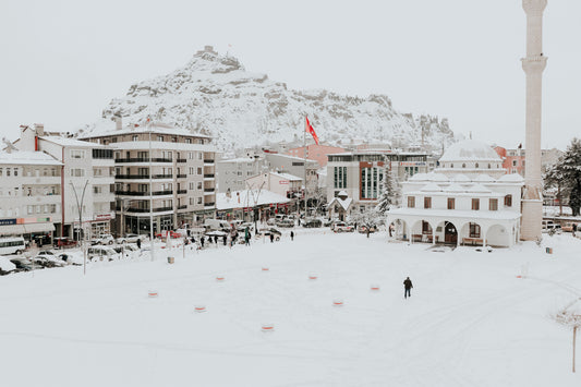 Photo of town square and mosque by Beyza Kaplan