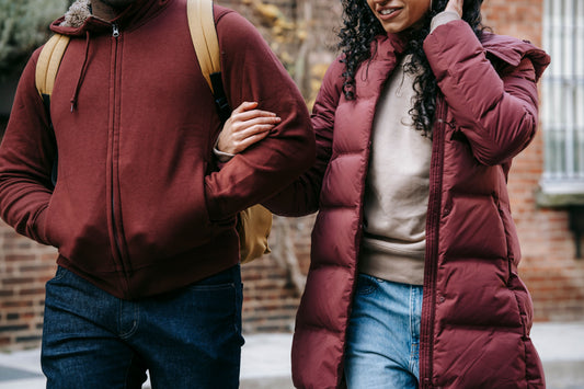 Photo by Keira Burton of a couple walking on city streets