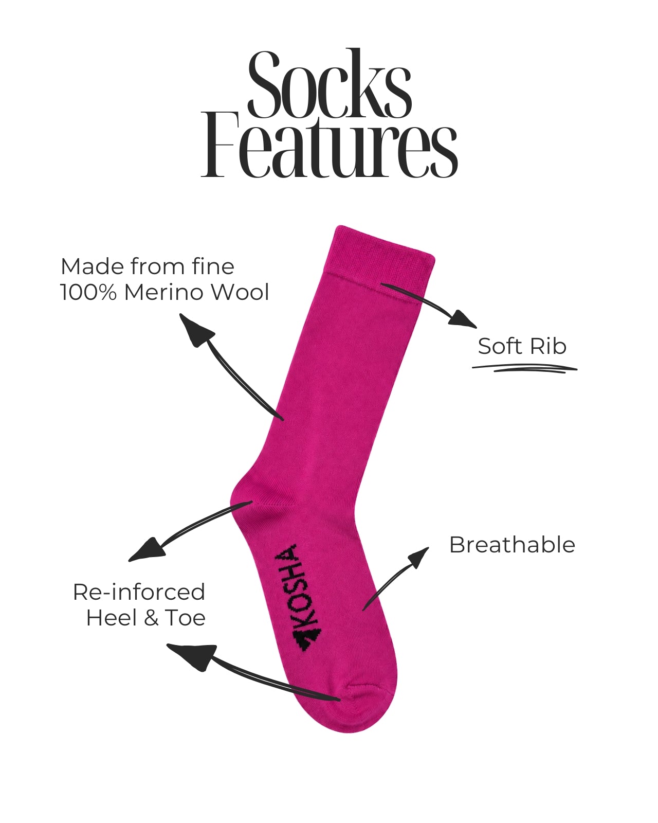 Women's Classic Merino Wool Crew Length Socks