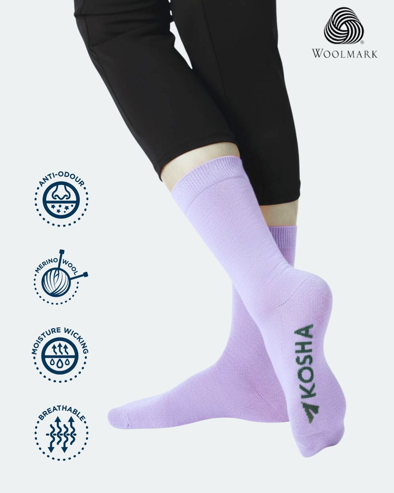 Women's Classic Merino Wool Crew Length Socks
