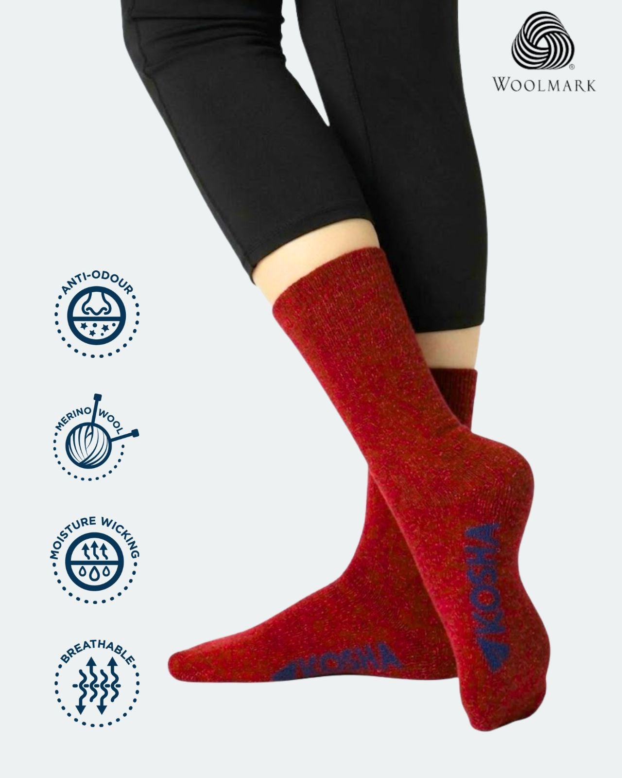 Women's Classic Merino Wool Crew Length Socks
