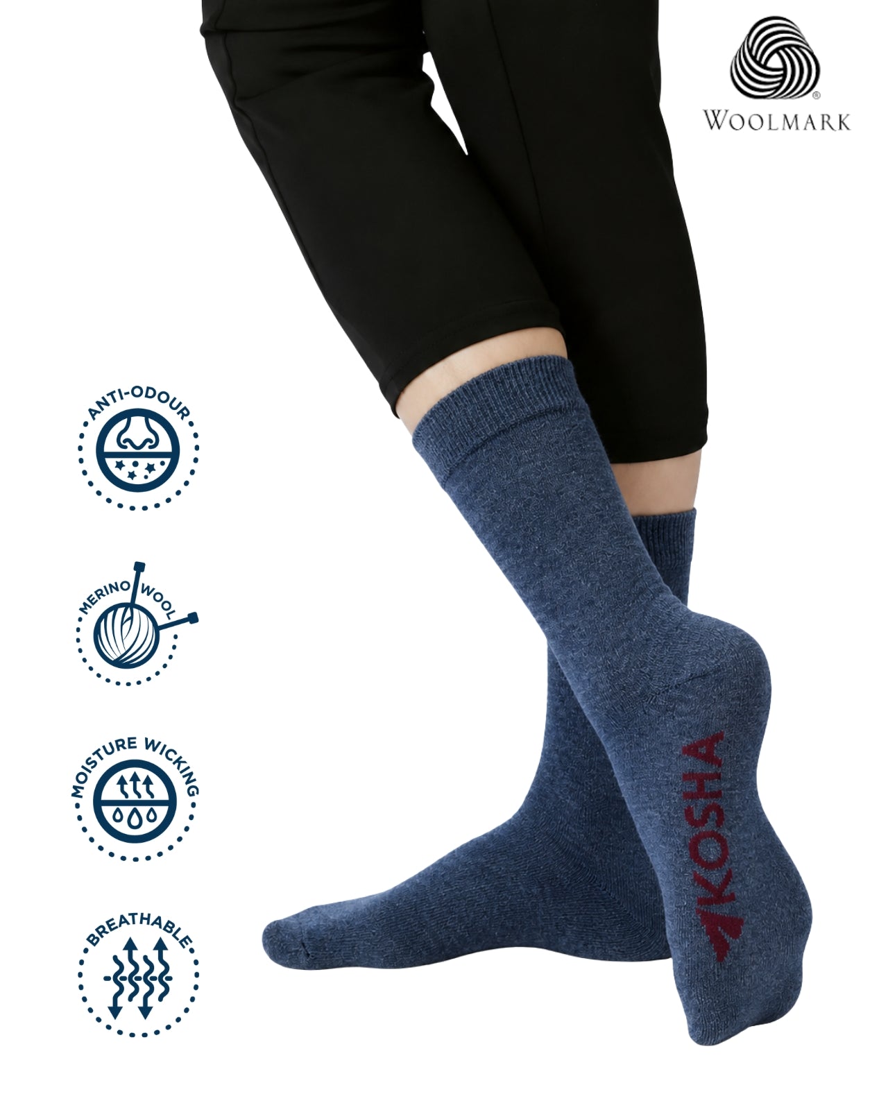 Women's Classic Merino Wool Crew Length Socks