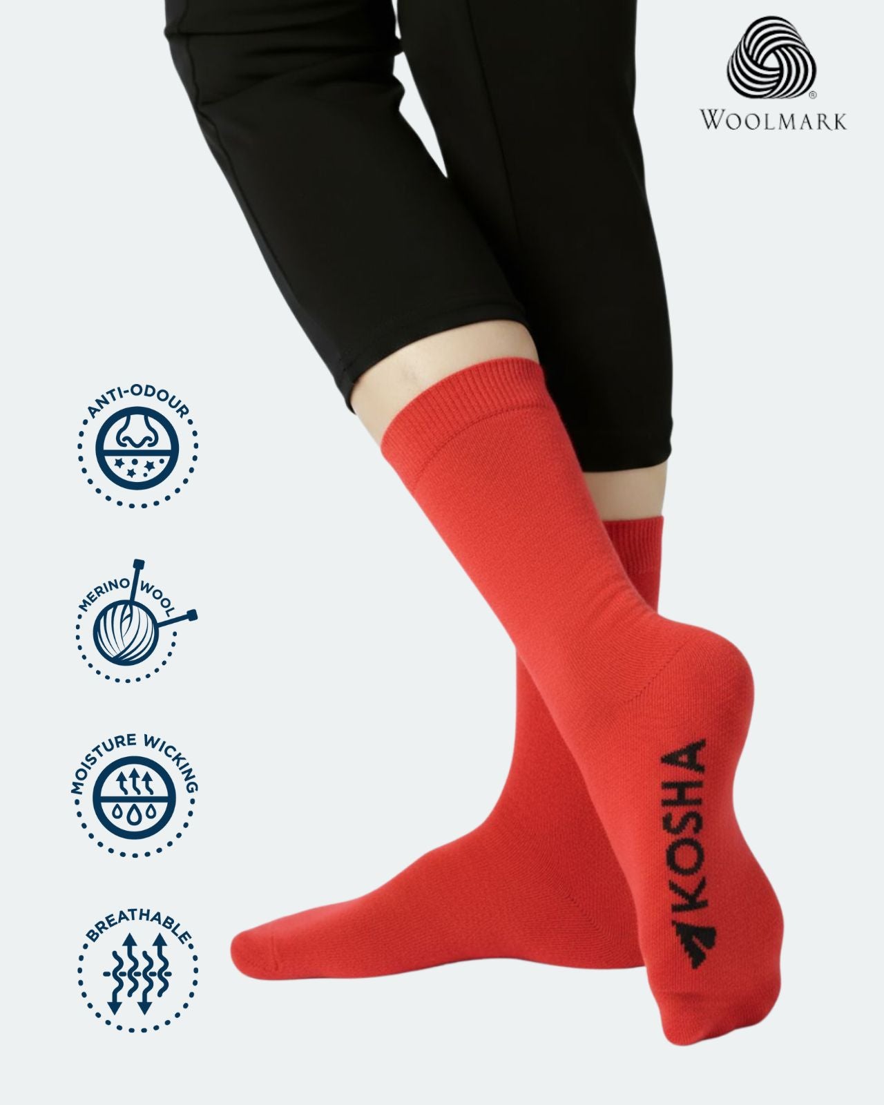 Women's Classic Merino Wool Crew Length Socks