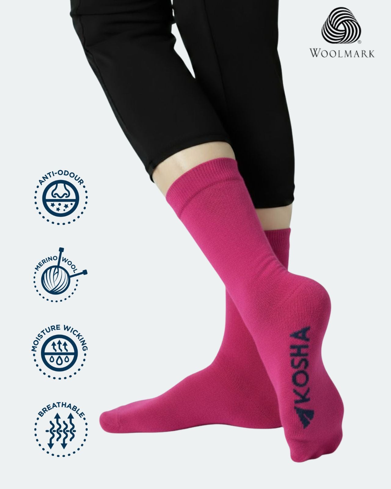 Women's Classic Merino Wool Crew Length Socks