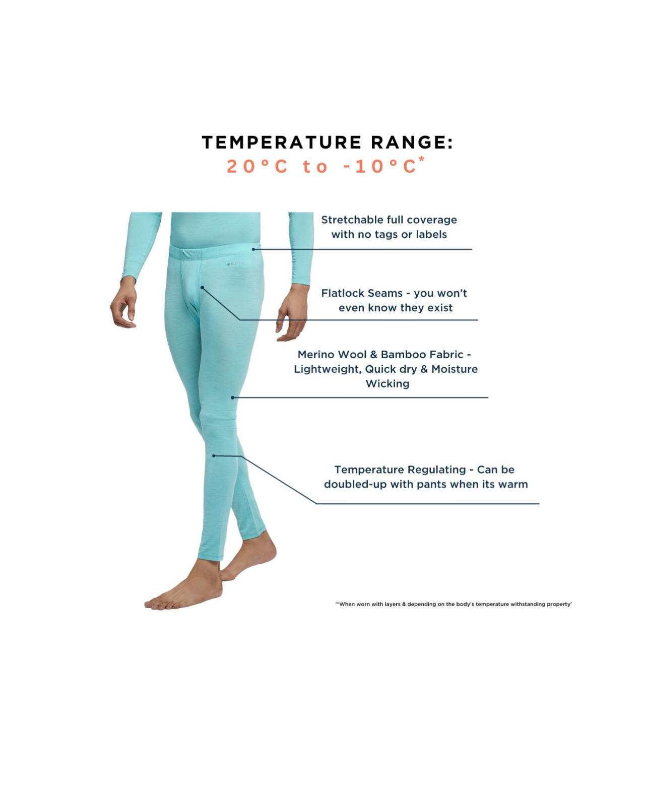 Men's Thermal Leggings | Merino Wool + Bamboo