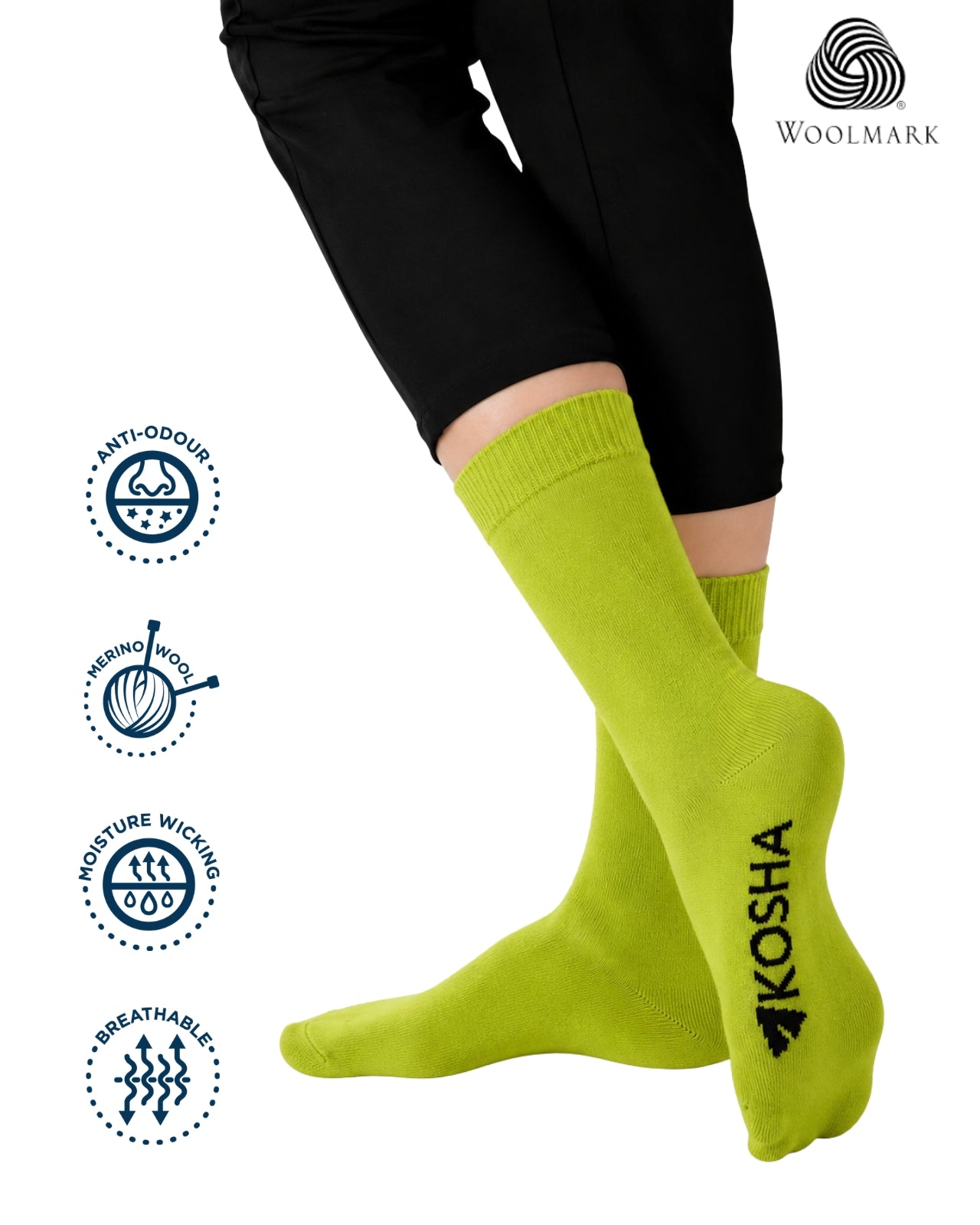 Women's Classic Merino Wool Crew Length Socks