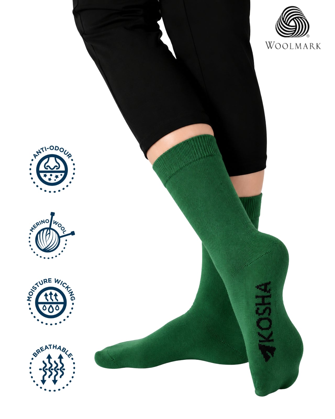 Women's Classic Merino Wool Crew Length Socks