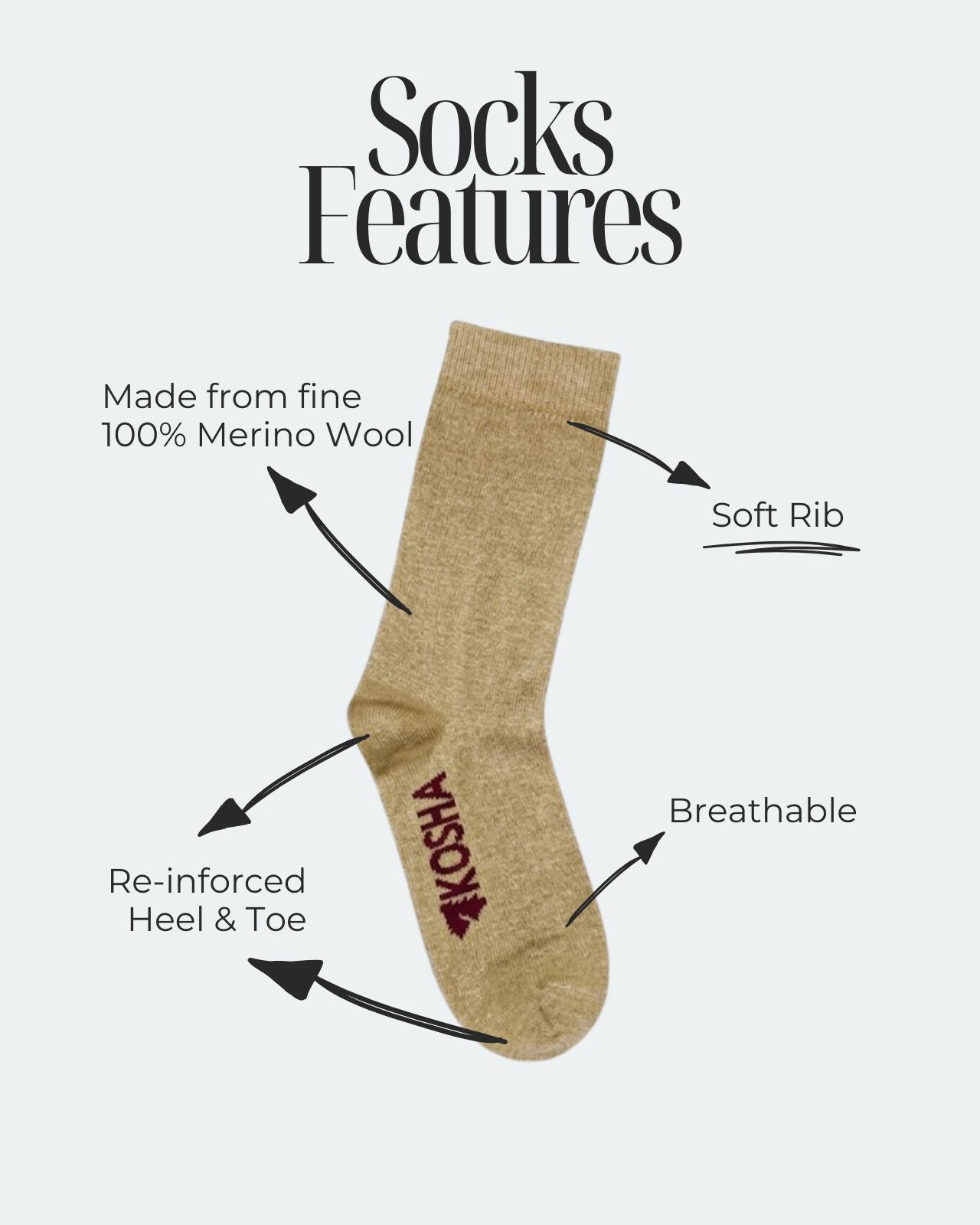 Women's Classic Merino Wool Crew Length Socks