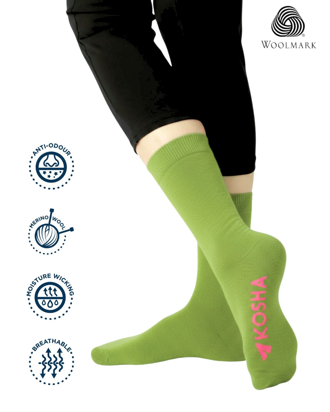 Women's Classic Merino Wool Crew Length Socks