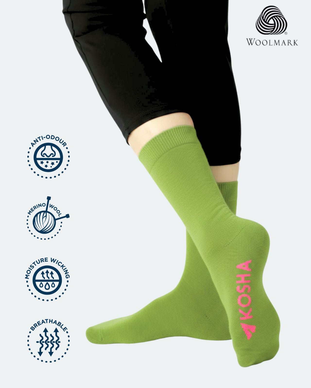 Women's Classic Merino Wool Crew Length Socks