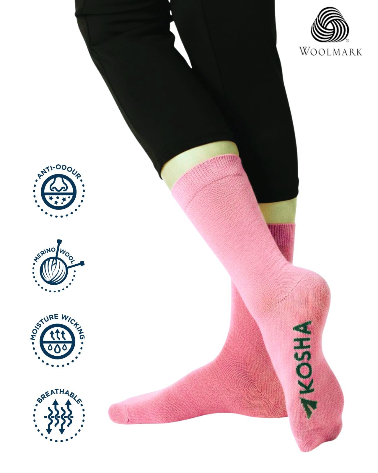 Women's Classic Merino Wool Crew Length Socks