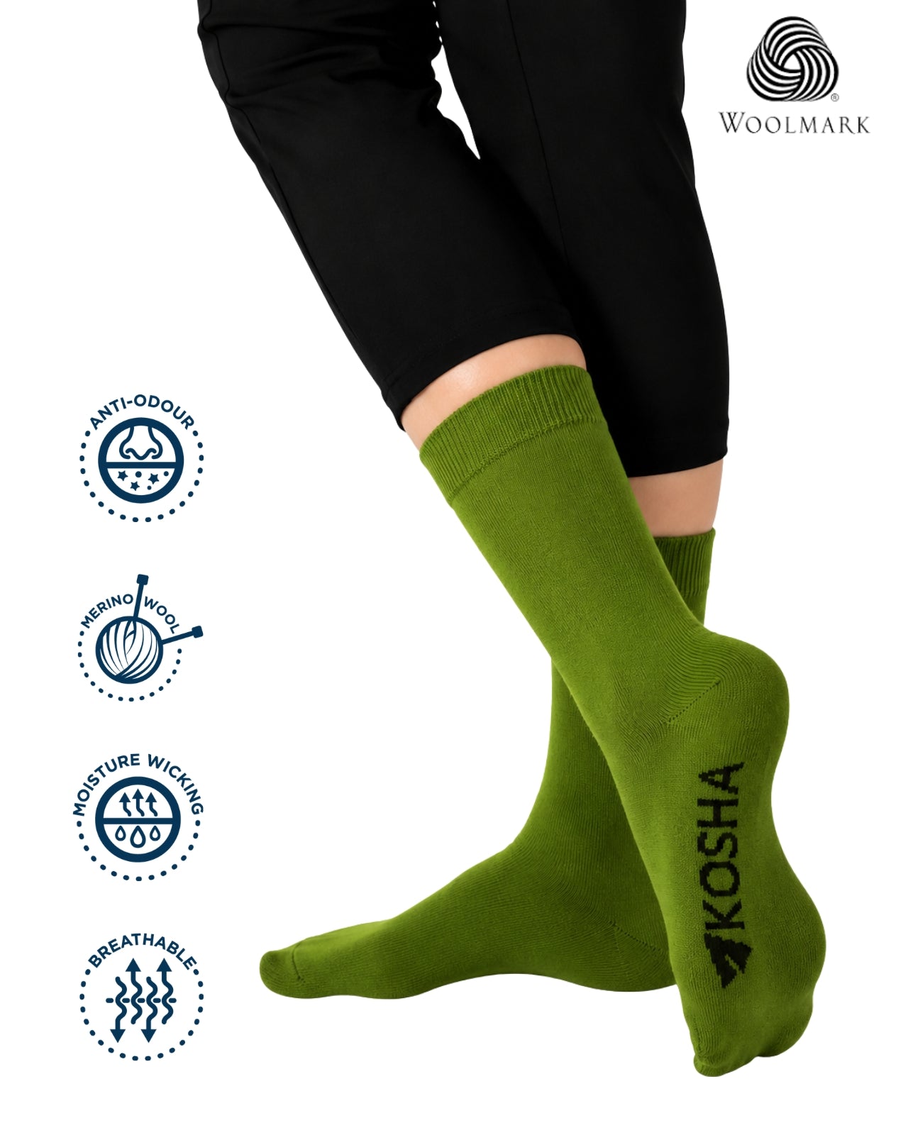 Women's Classic Merino Wool Crew Length Socks
