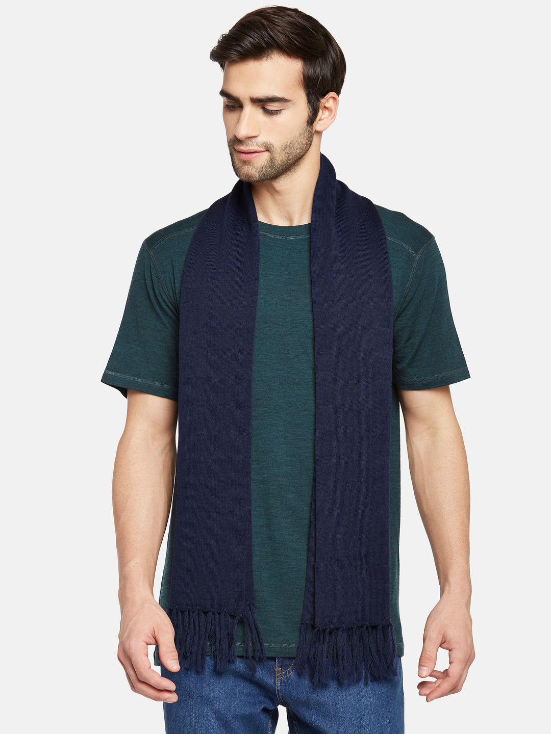 Plain Tassel Merino Wool Muffler For Men