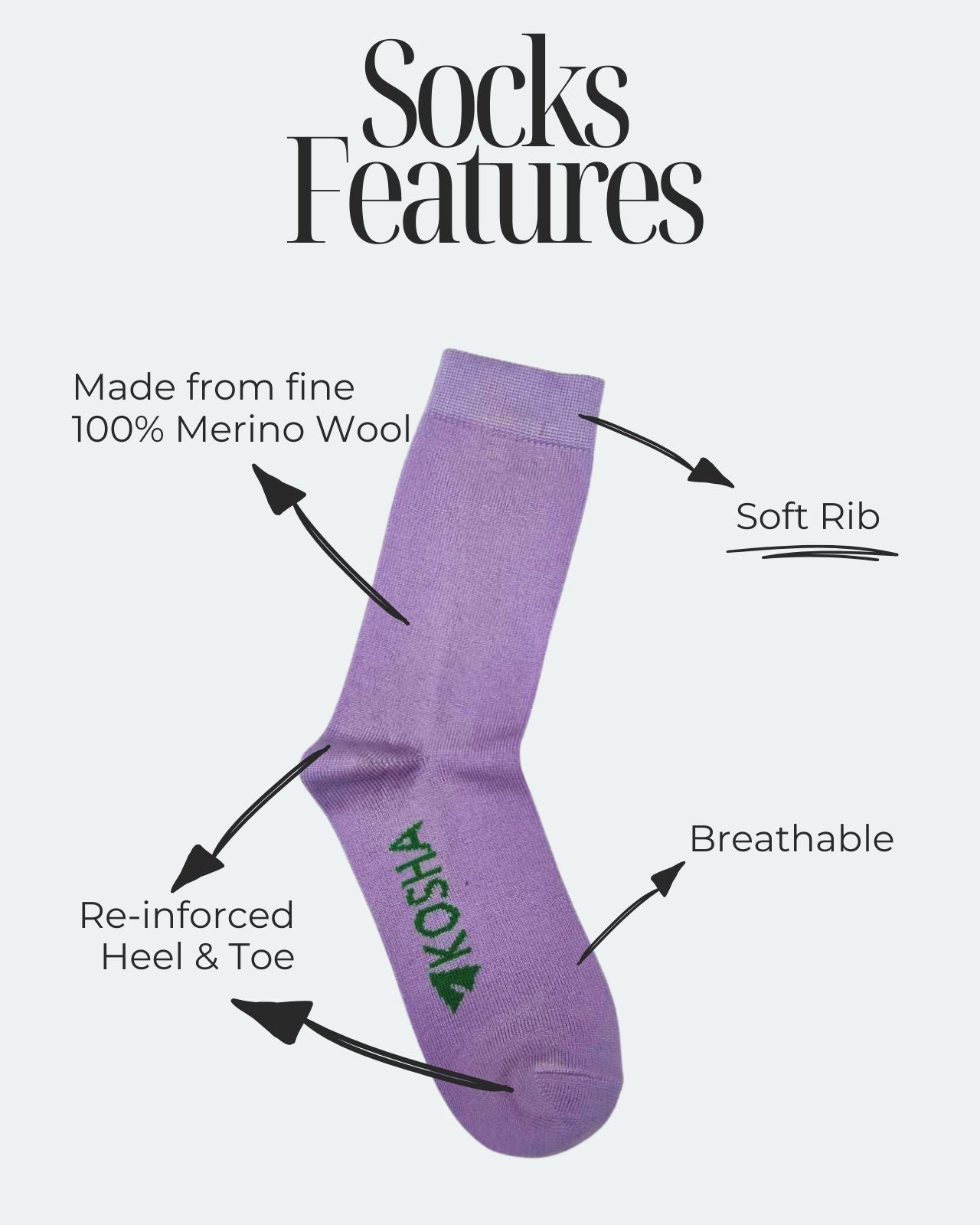 Women's Classic Merino Wool Crew Length Socks
