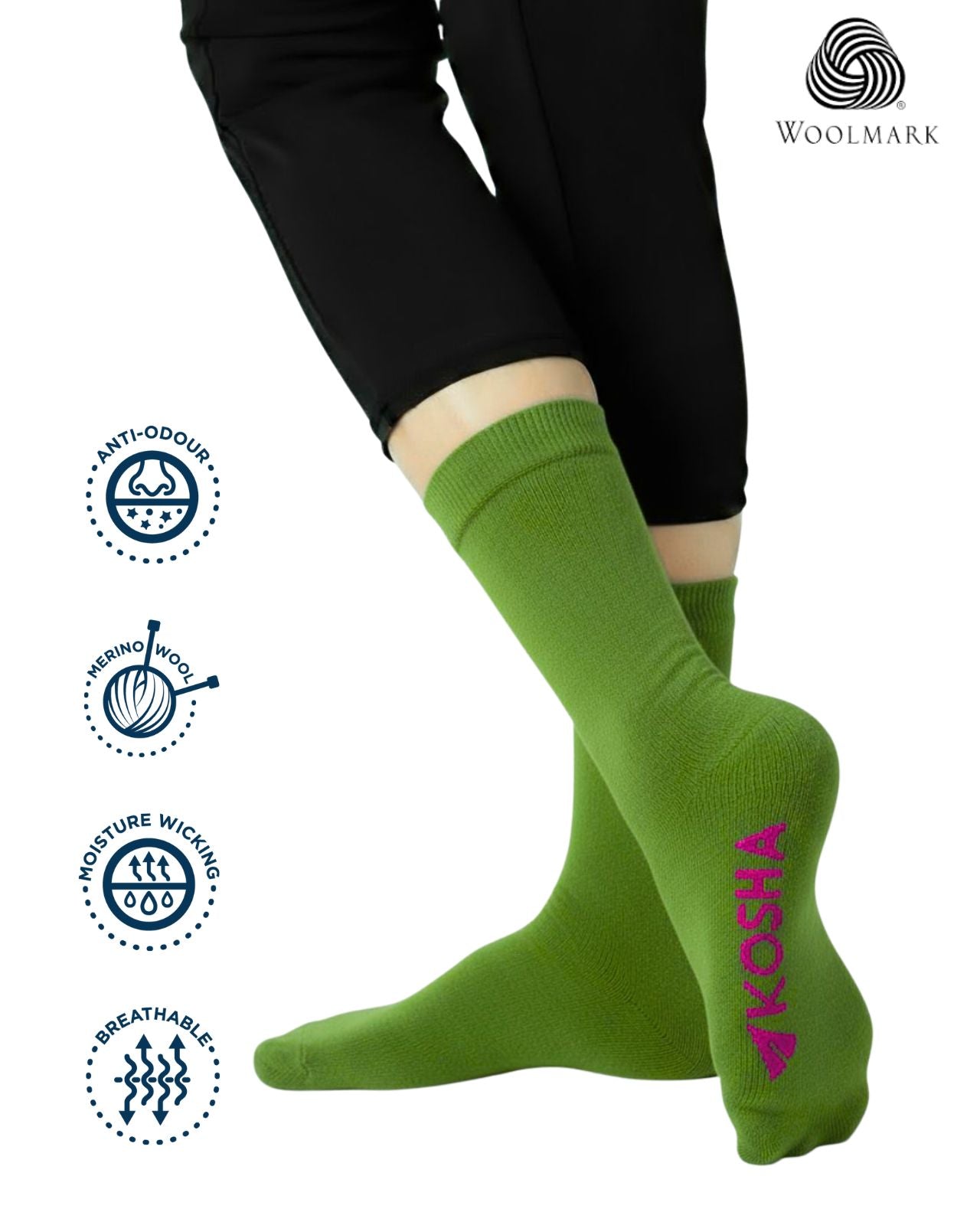 Women's Classic Merino Wool Crew Length Socks
