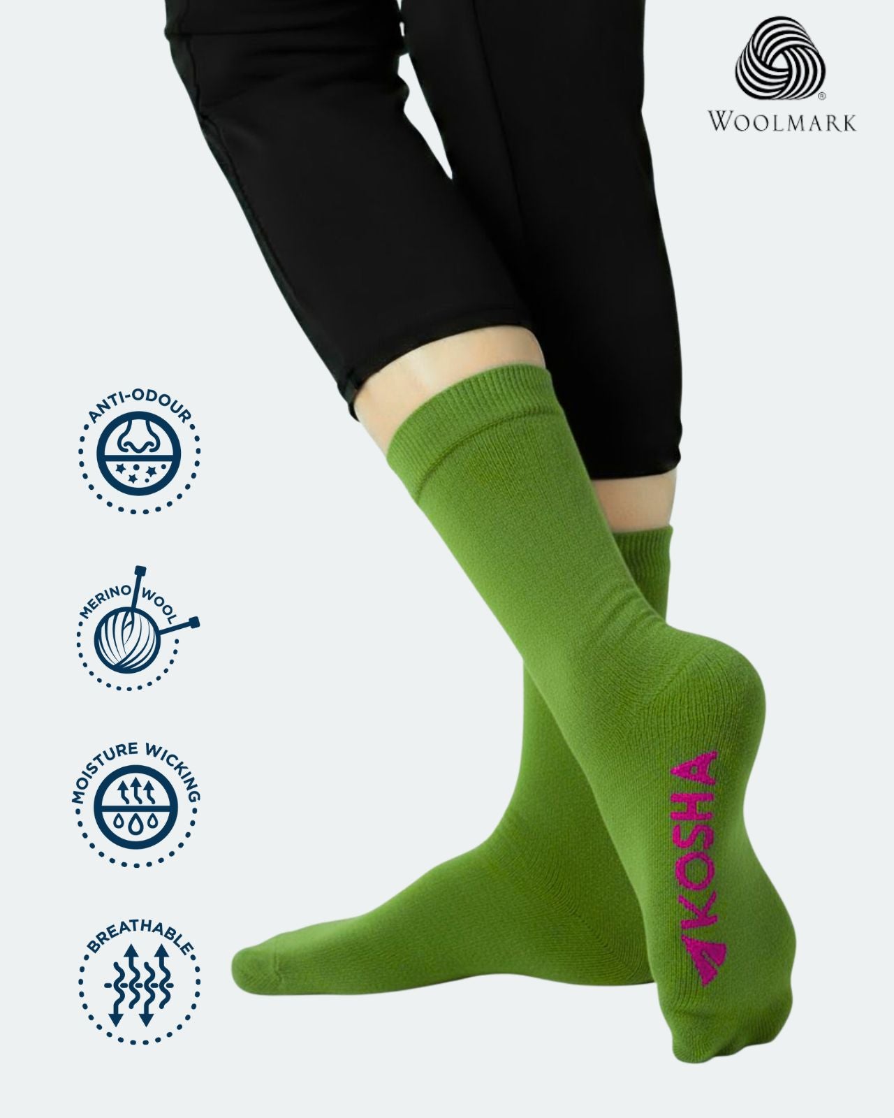 Women's Classic Merino Wool Crew Length Socks