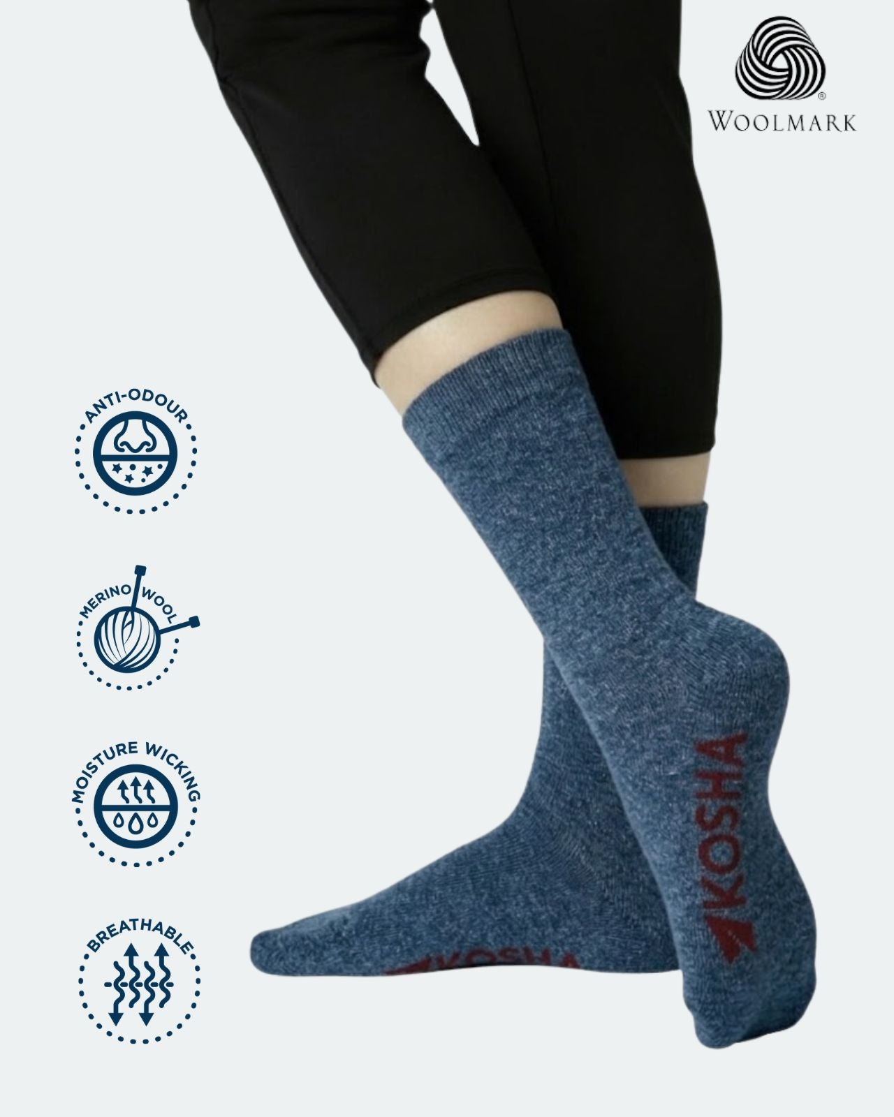 Women's Classic Merino Wool Crew Length Socks