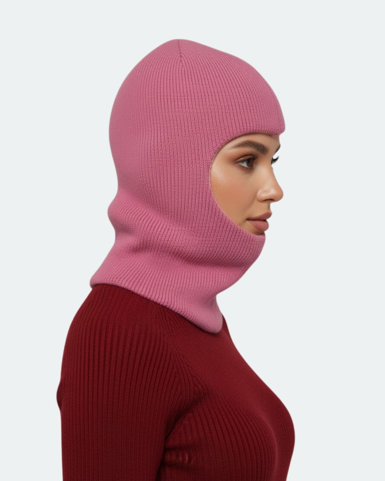 Wool Blend Reversible Balaclava For Women