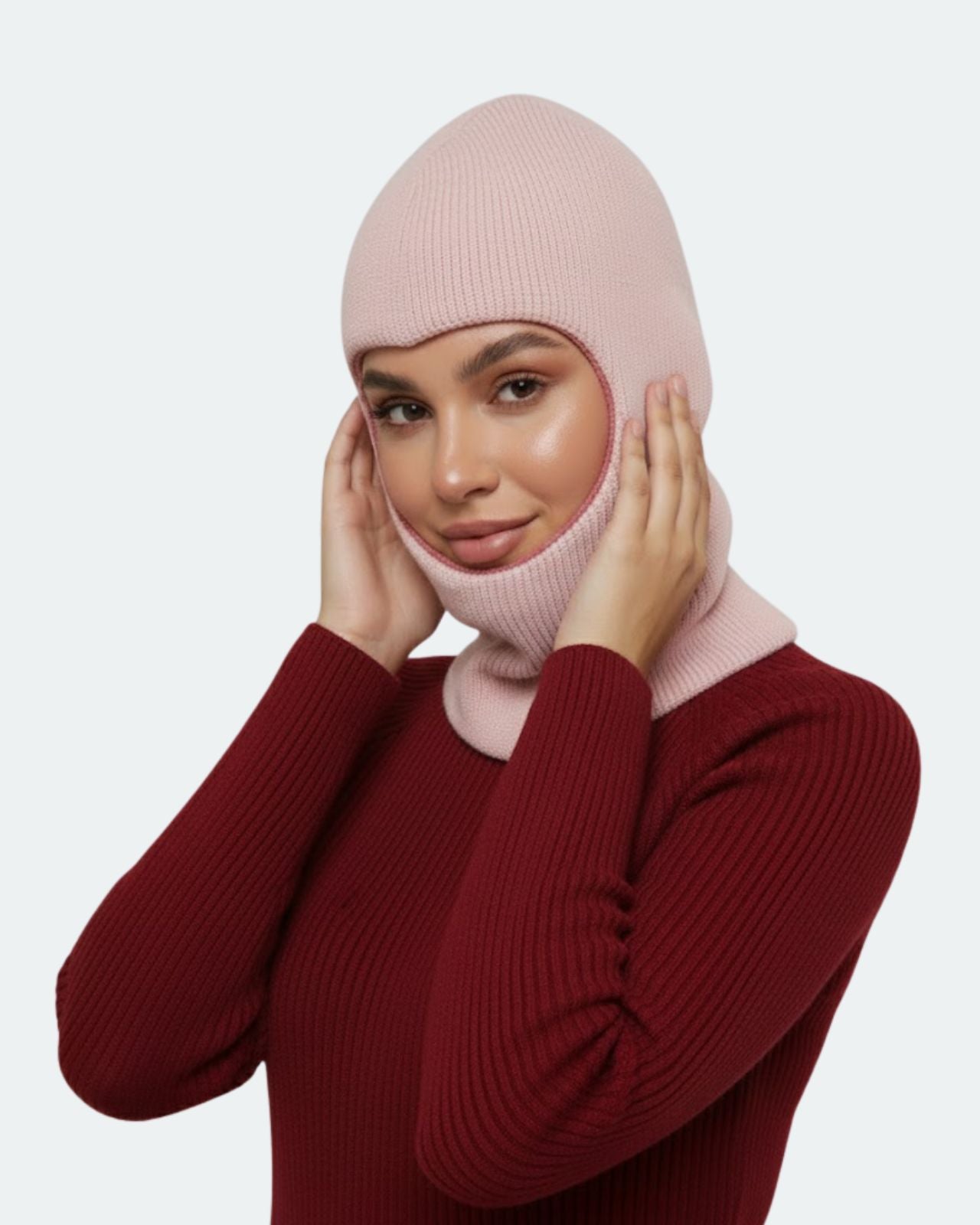 Wool Blend Reversible Balaclava For Women