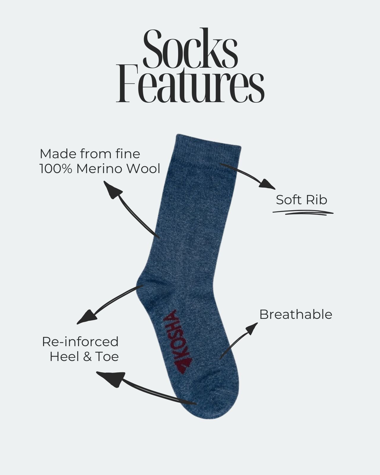 Women's Classic Merino Wool Crew Length Socks