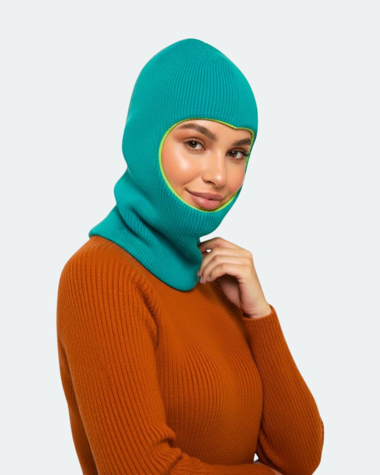 Wool Blend Reversible Balaclava For Women