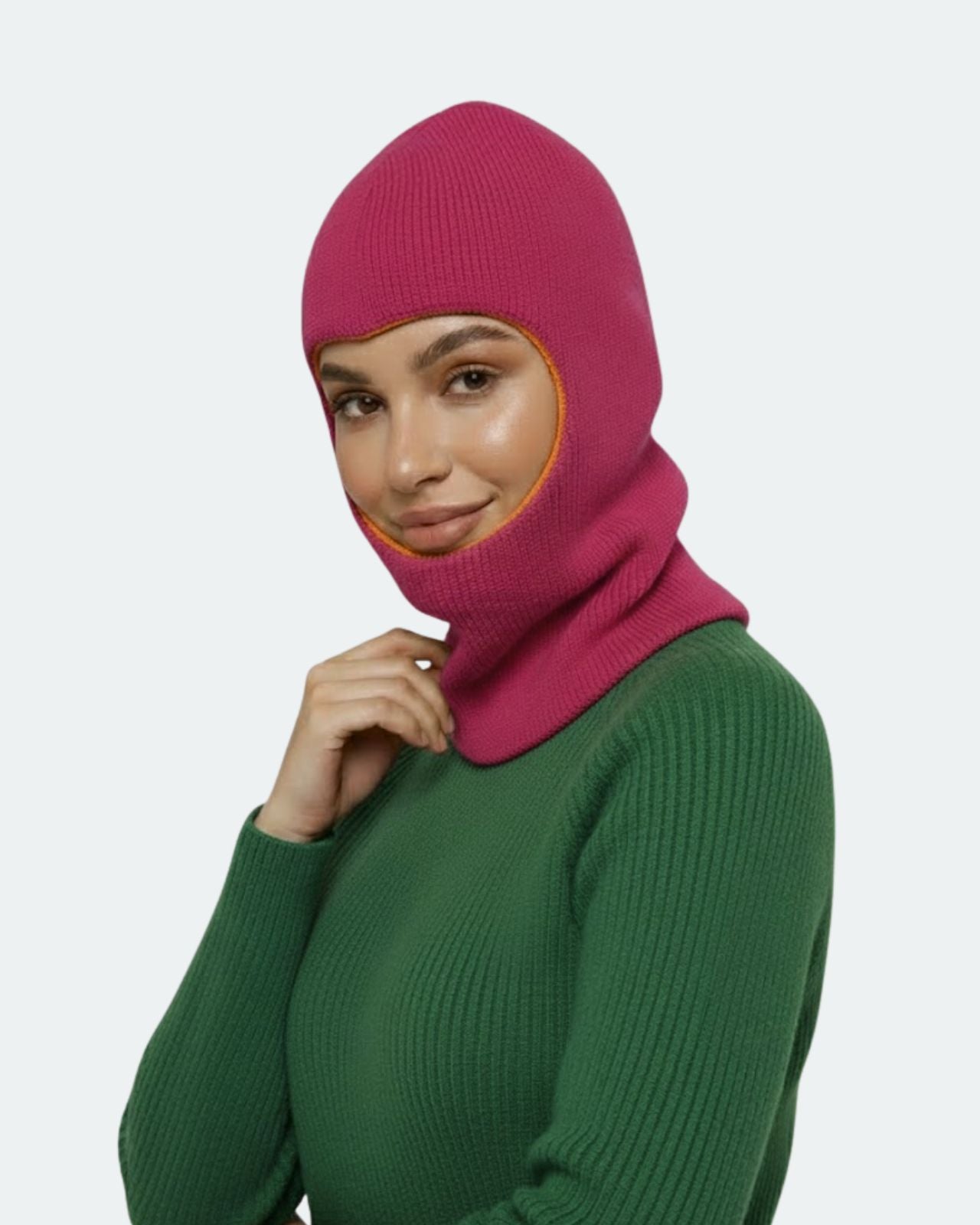 Wool Blend Reversible Balaclava For Women