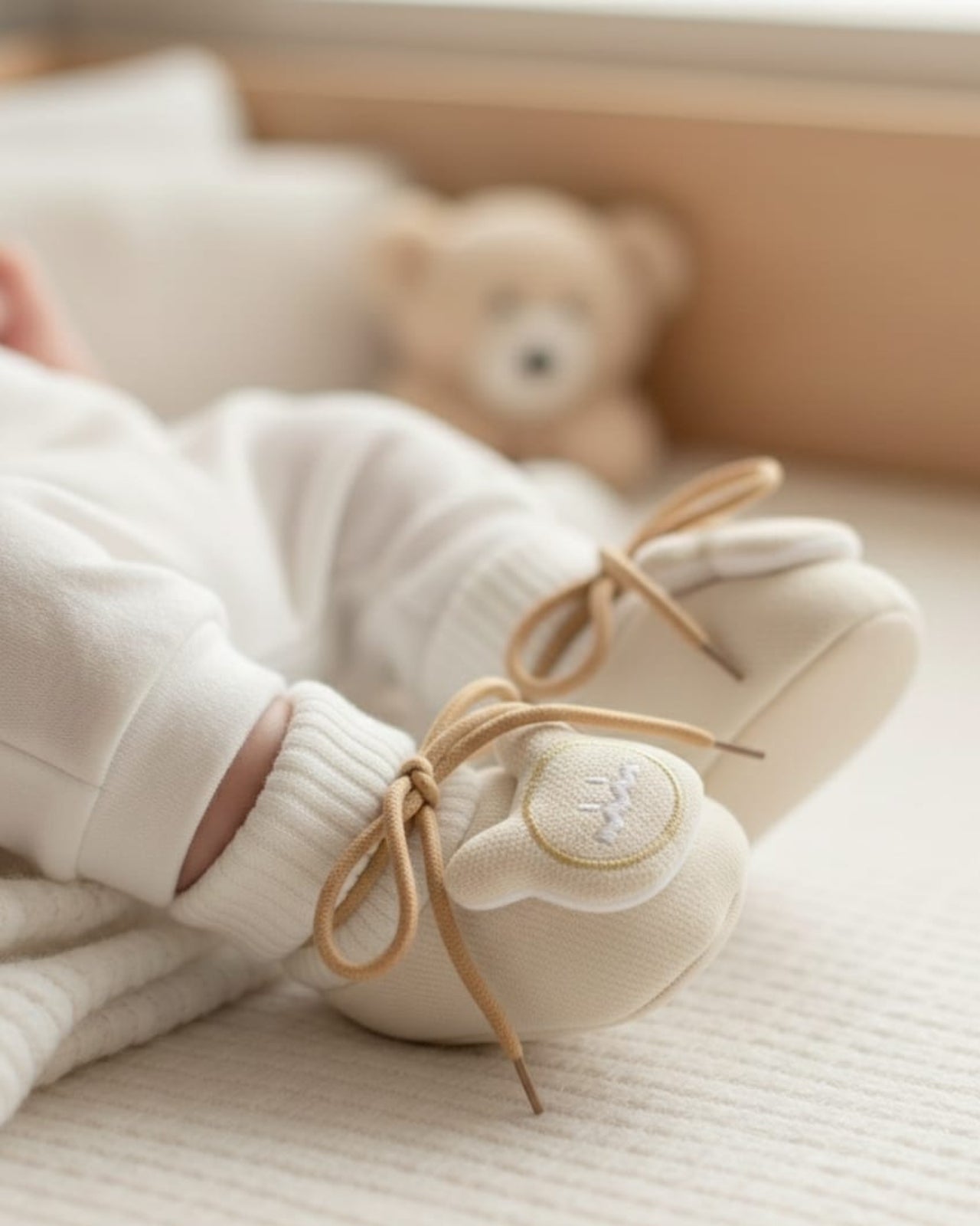 Soft Infant Booties with Laces