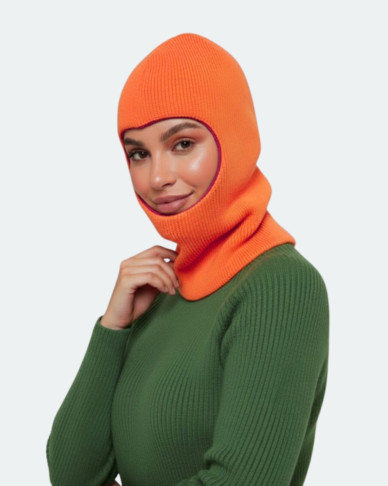 Wool Blend Reversible Balaclava For Women