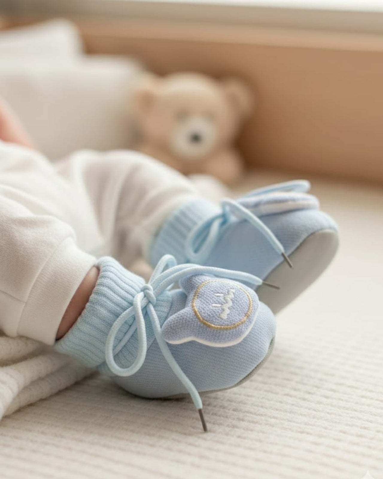 Soft Infant Booties with Laces