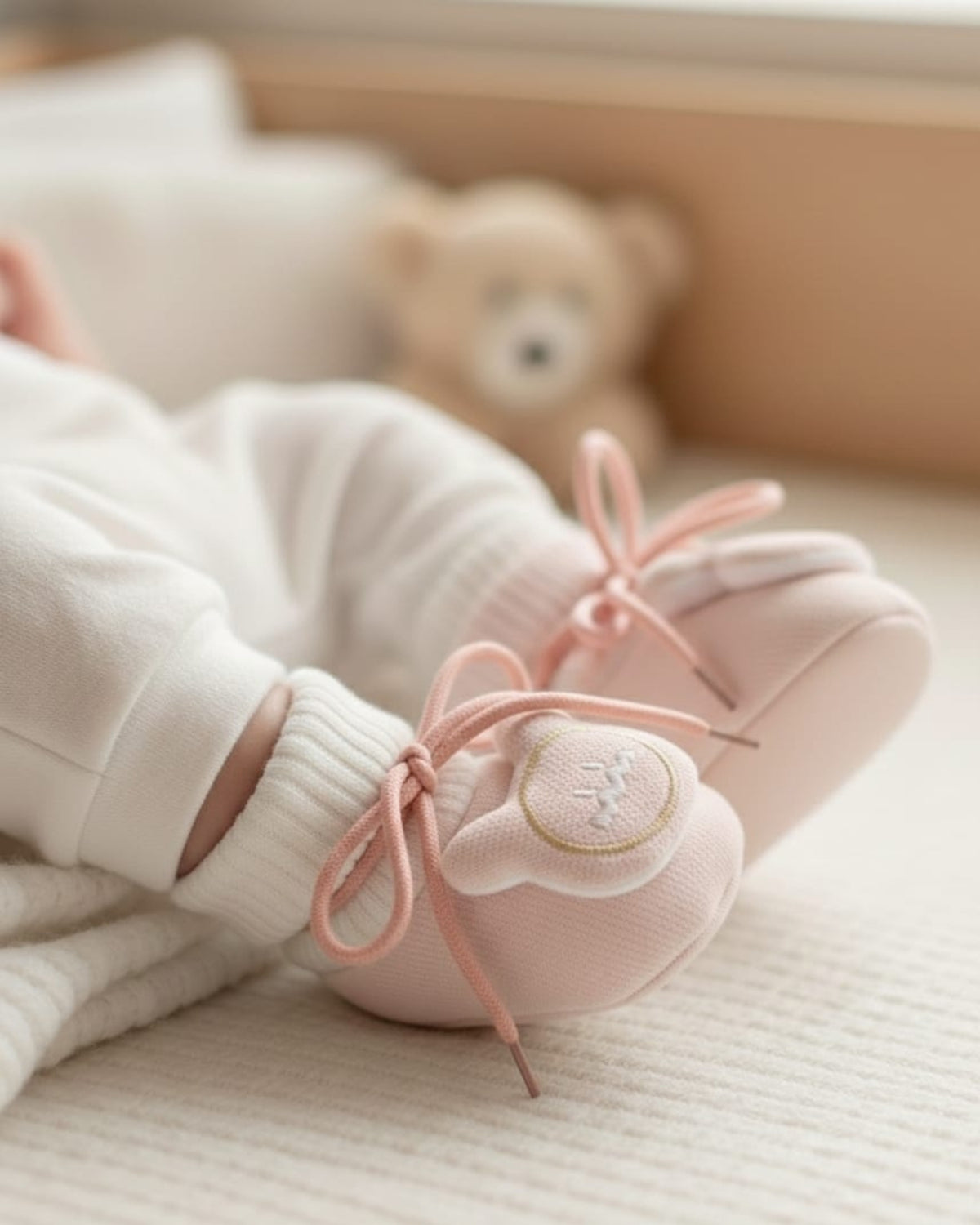 Soft Infant Booties with Laces