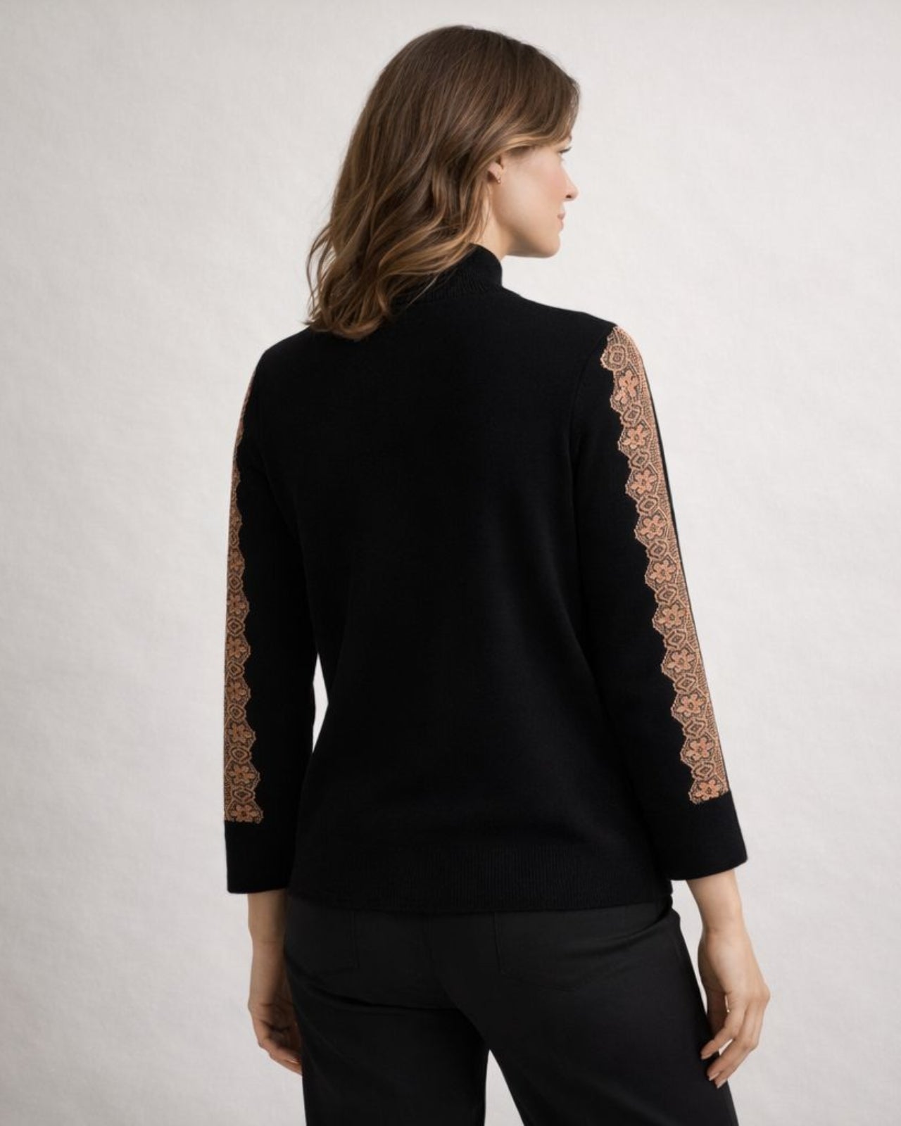 Winter Top with Lace Embroidery